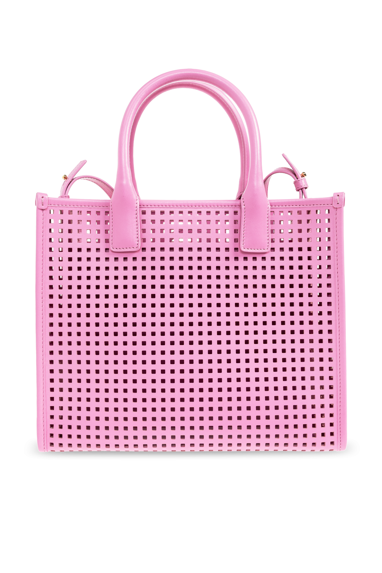 【関税込み】Shopping bag - Versace - Leather - Pink VERSACE Bag Pink Printed Large Fabric Leather Shopping Tote
